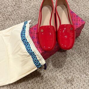 Tory Burch Vibrant Red Patent Loafers